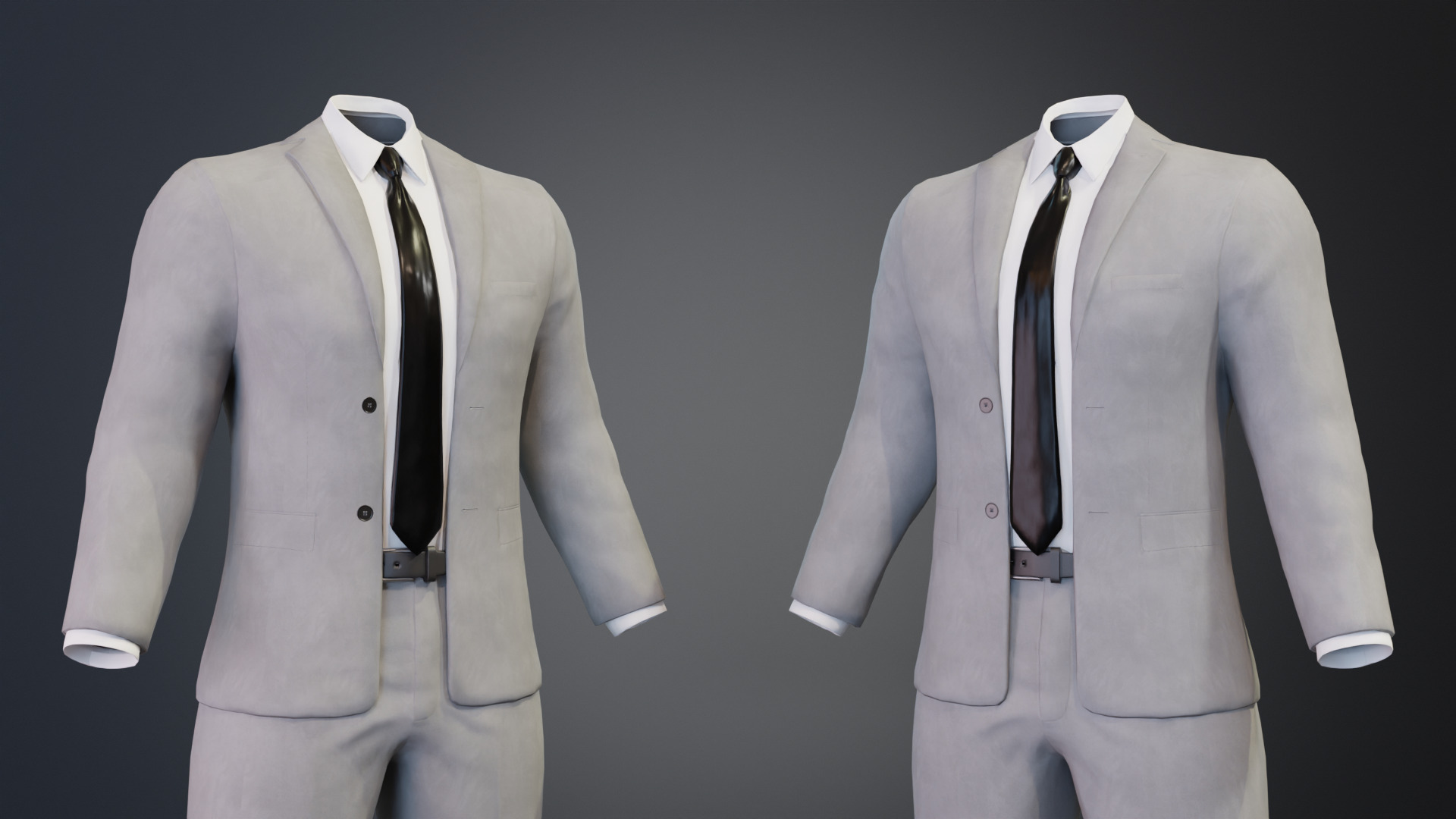 Classic Men Formal Suit Animation and Game Ready Low-poly 3D model_5