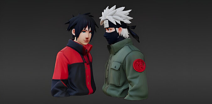 Naruto et Kakashi 3D print model
