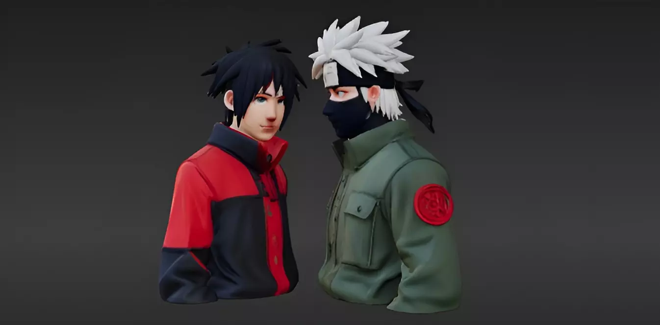 Naruto et Kakashi 3D print model
