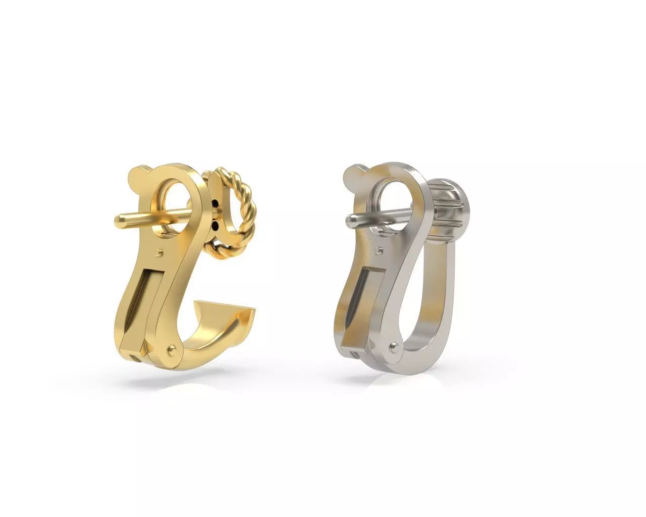 Earring Lock Omega lever Clasp 3D print model_0
