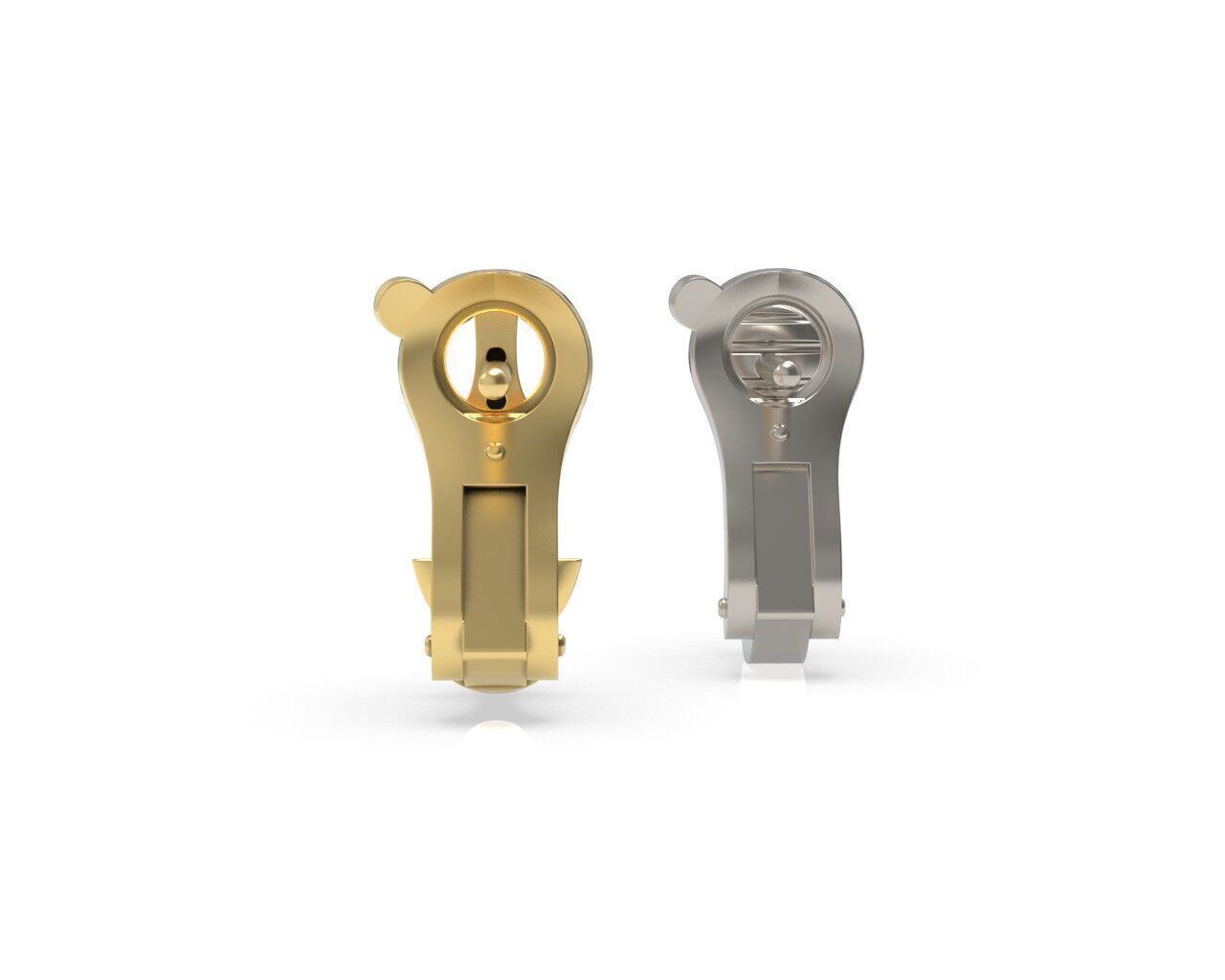 Earring Lock Omega lever Clasp 3D print model_4