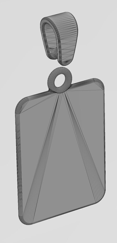 I letter initial NBA font faceted sunrays pendant charm 3D print model_14