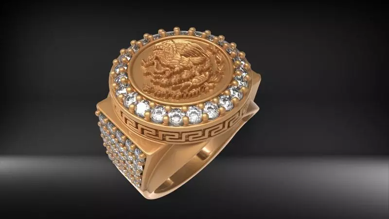 Coat of Arms Mexico - Escudo de Mexico RING 3D print model