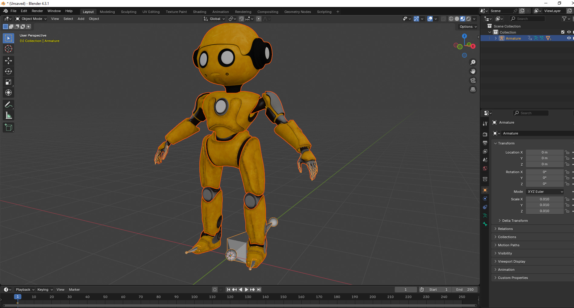 HUMANOID ROBOT Low-poly 3D model_14