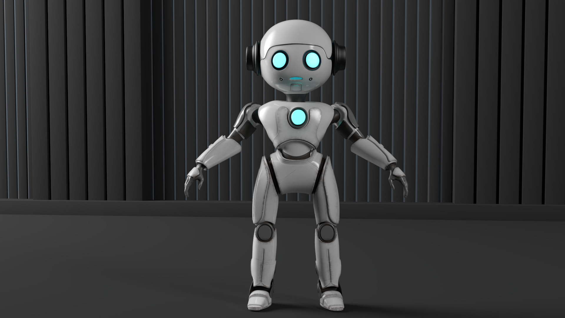 HUMANOID ROBOT Low-poly 3D model_2