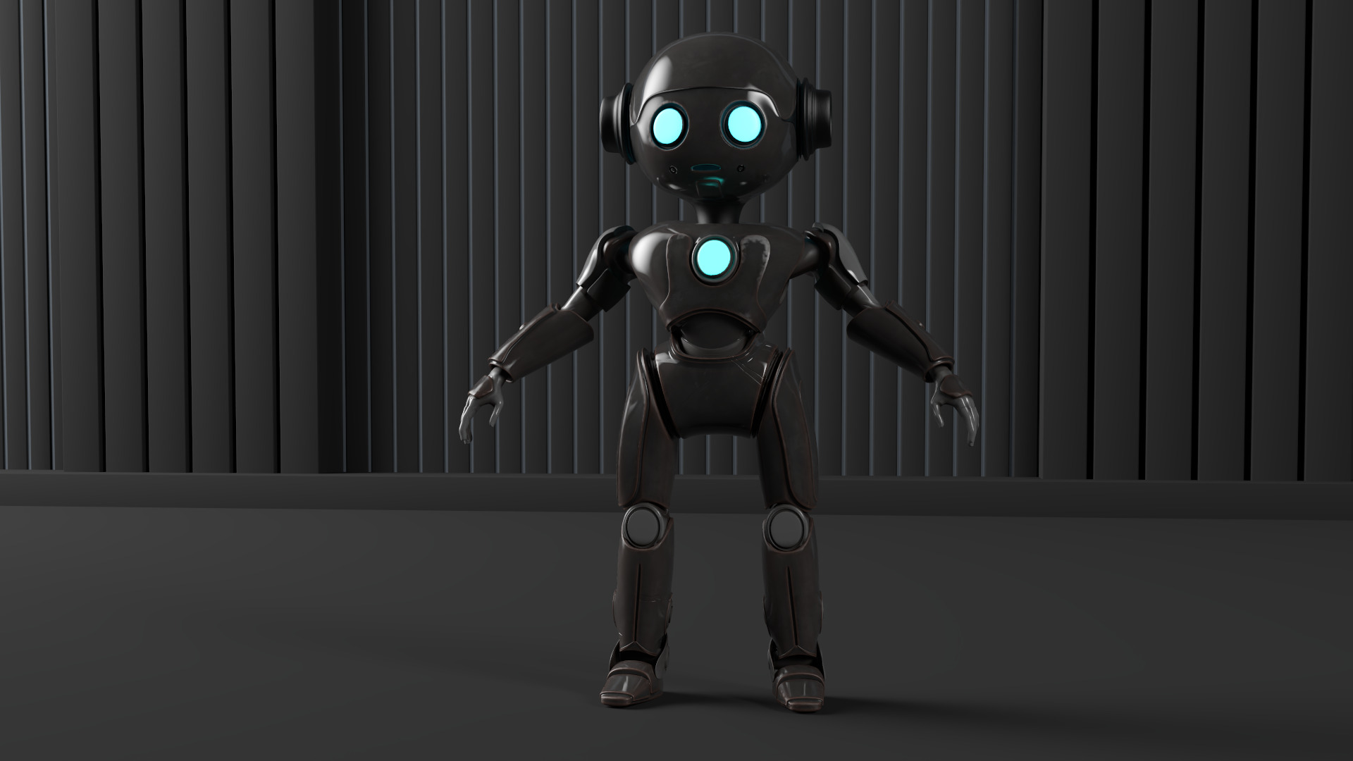 HUMANOID ROBOT Low-poly 3D model_12