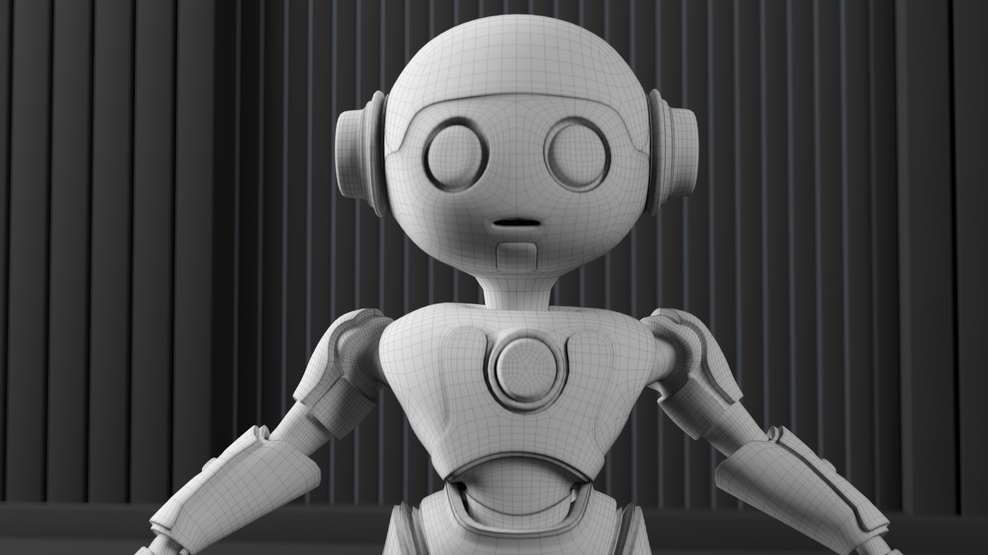 HUMANOID ROBOT Low-poly 3D model_17