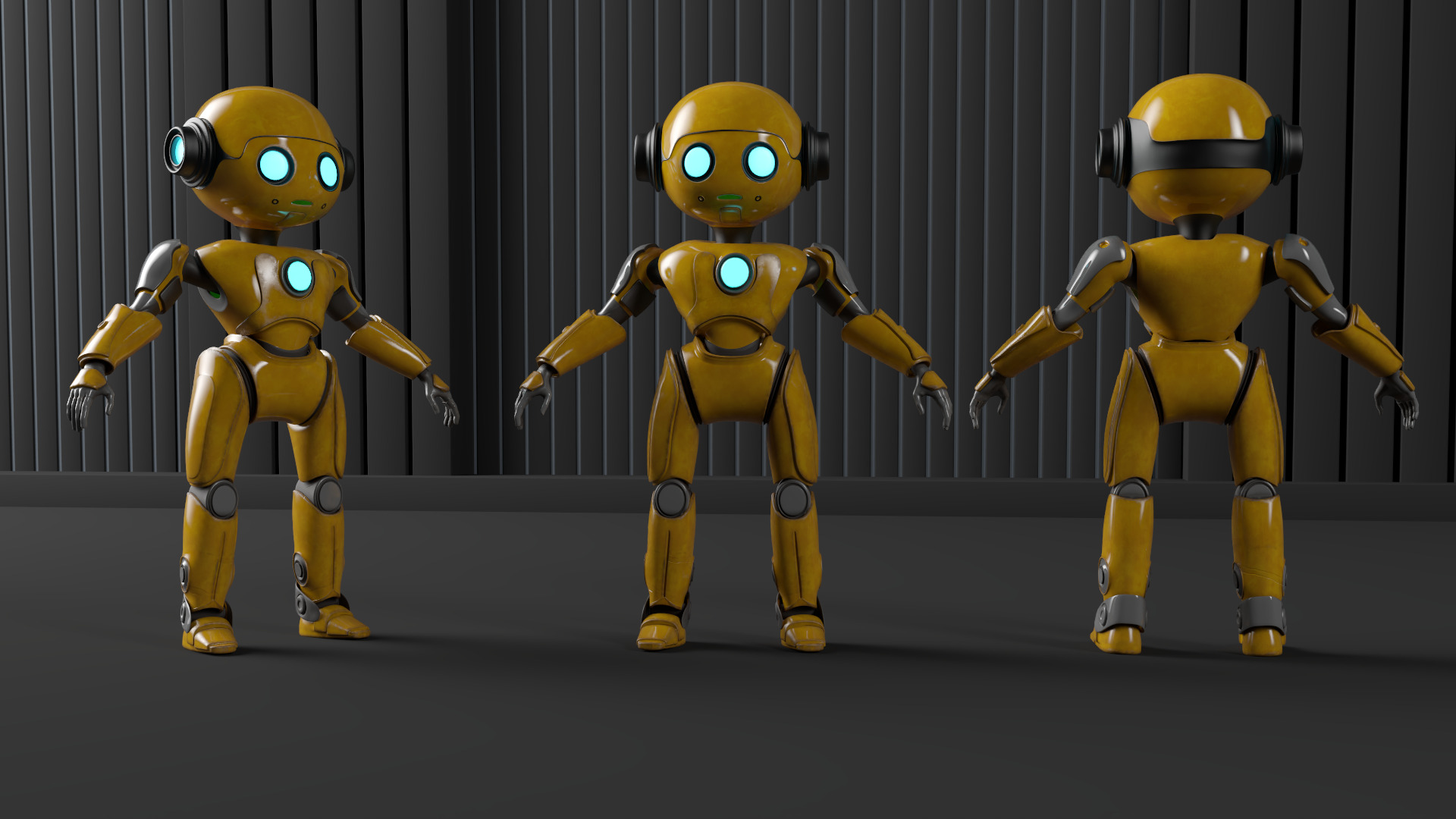 HUMANOID ROBOT Low-poly 3D model_4