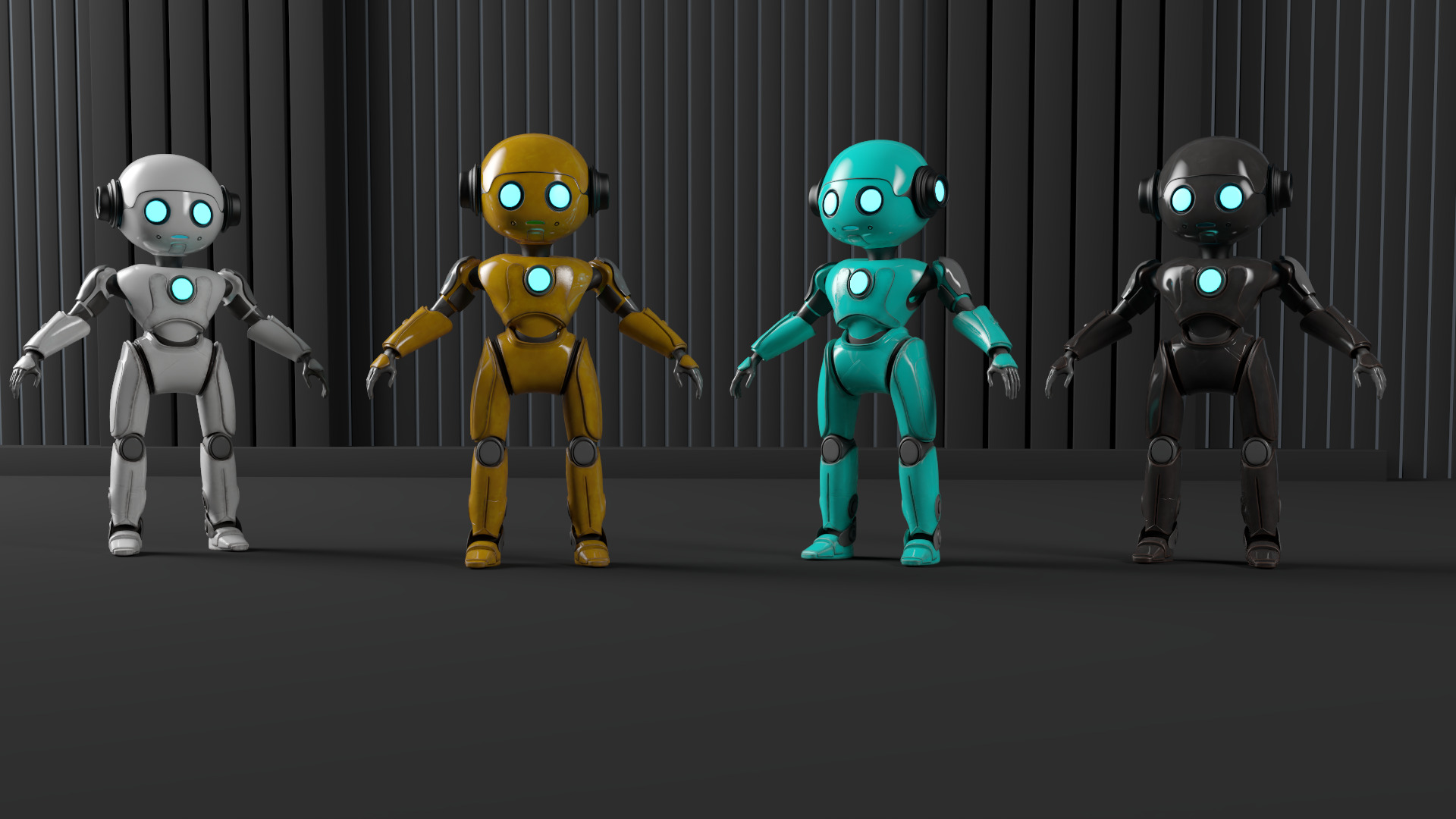 HUMANOID ROBOT Low-poly 3D model_3