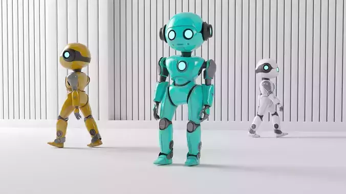 HUMANOID ROBOT Low-poly 3D model