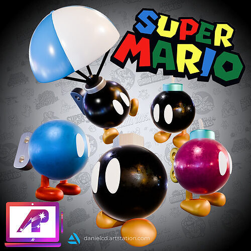 Bob Ombs Mario series Free 3D print model
