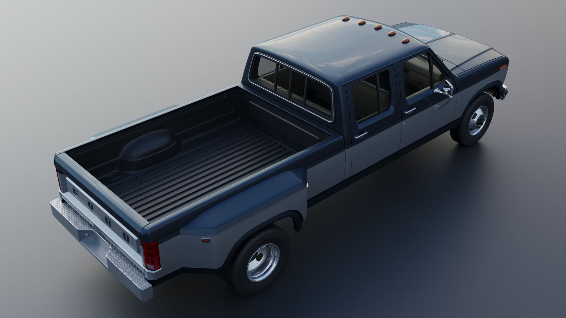 Pickup Truck F-350 Crew Cab 1983 3D print model_7