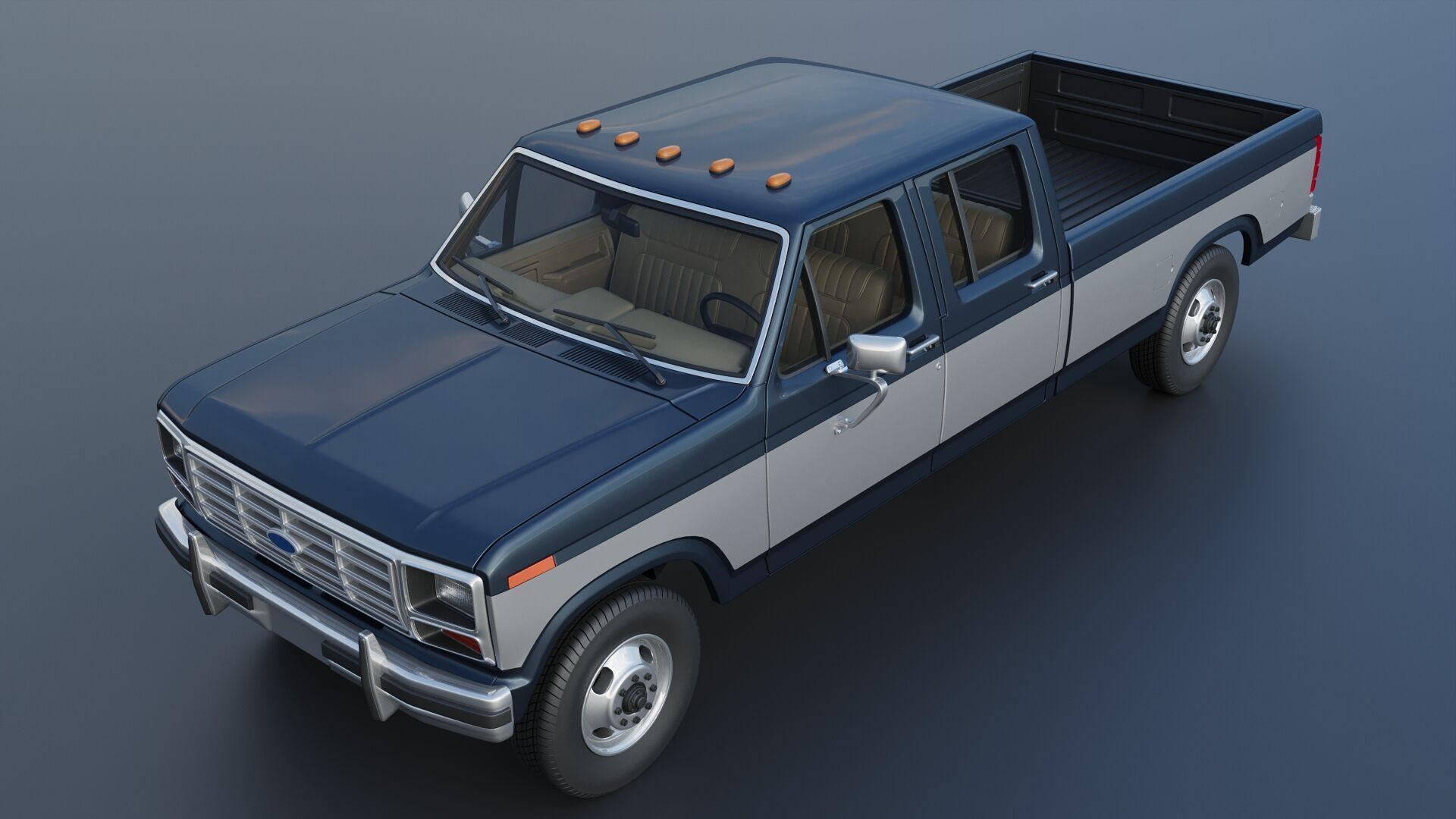 Pickup Truck F-350 Crew Cab 1983 3D print model_18
