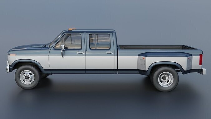 Pickup Truck F-350 Crew Cab 1983 3D print model 5
