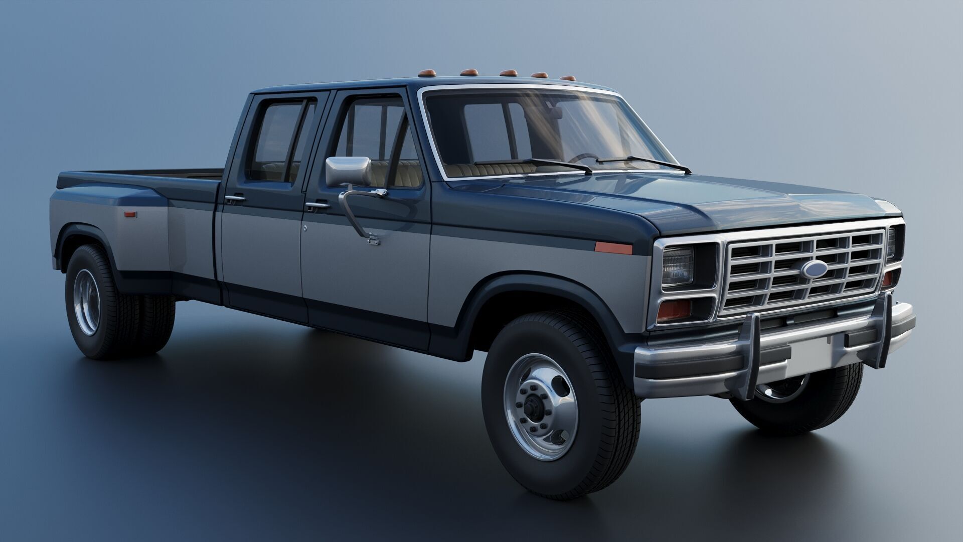 Pickup Truck F-350 Crew Cab 1983 3D print model_10