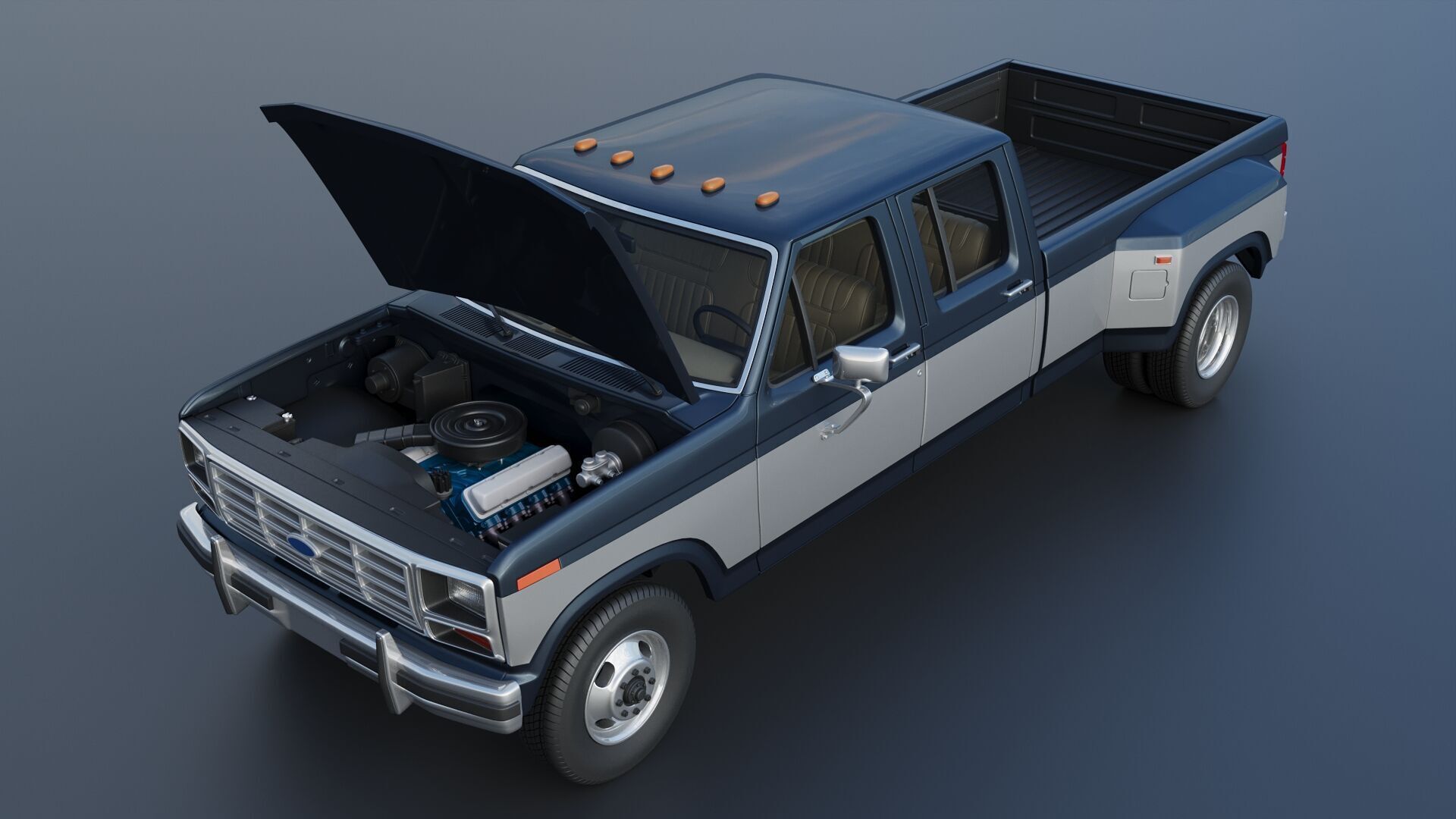 Pickup Truck F-350 Crew Cab 1983 3D print model_13