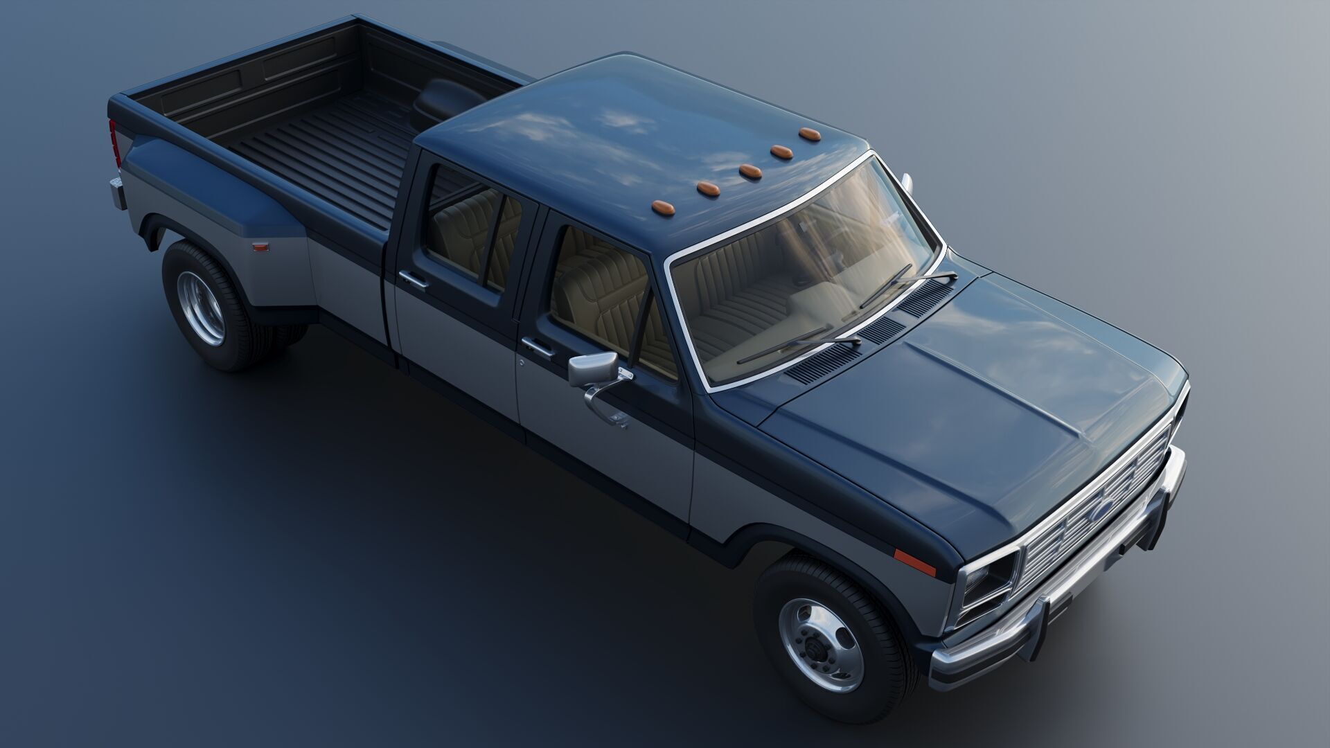 Pickup Truck F-350 Crew Cab 1983 3D print model_11