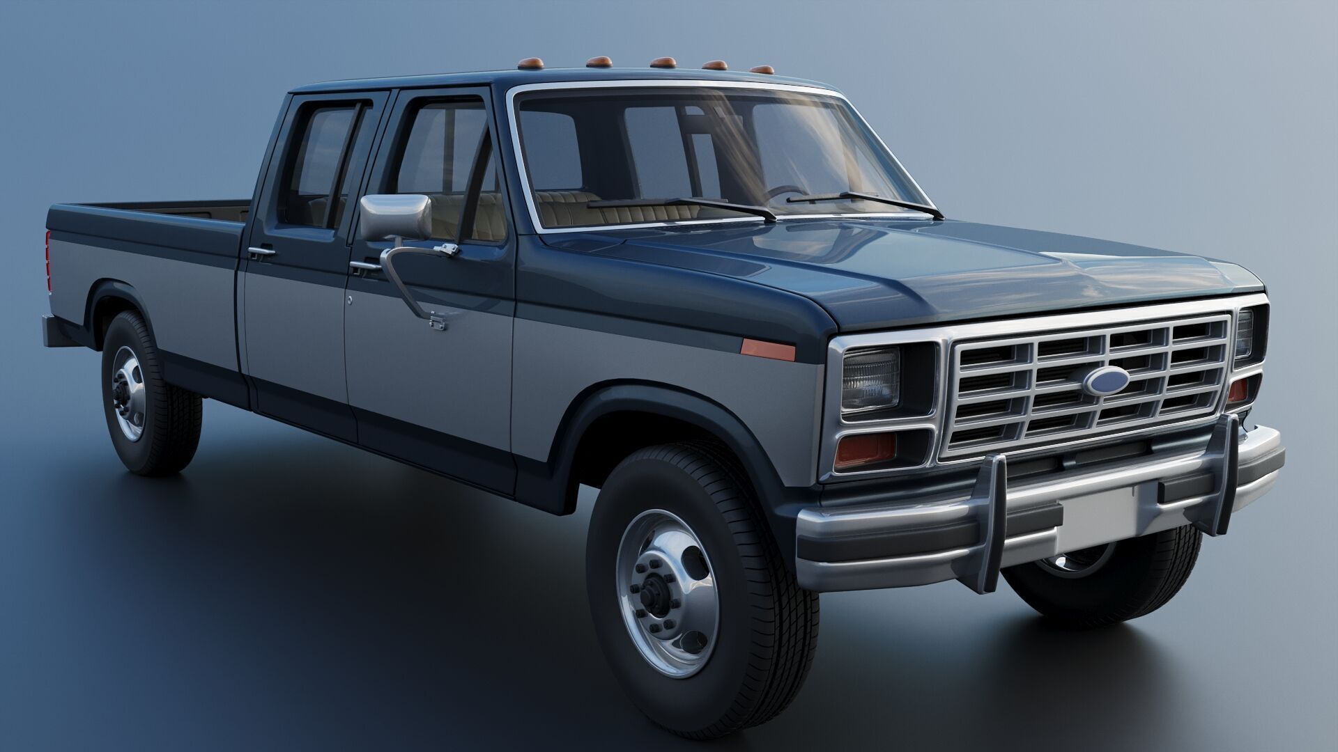 Pickup Truck F-350 Crew Cab 1983 3D print model_16