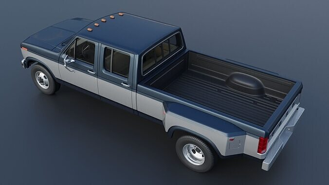 Pickup Truck F-350 Crew Cab 1983 3D print model 6