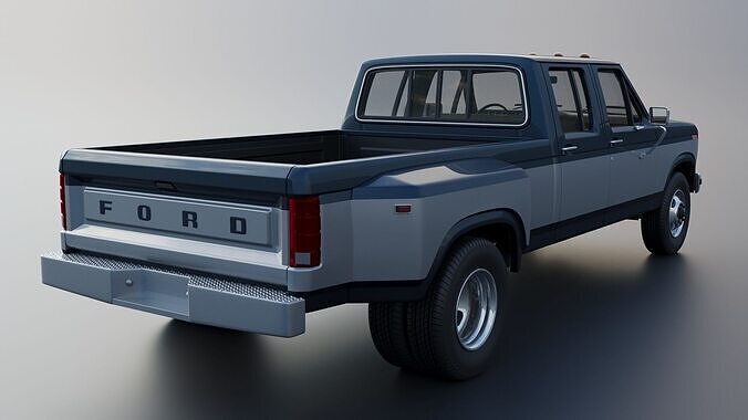 Pickup Truck F-350 Crew Cab 1983 3D print model 7