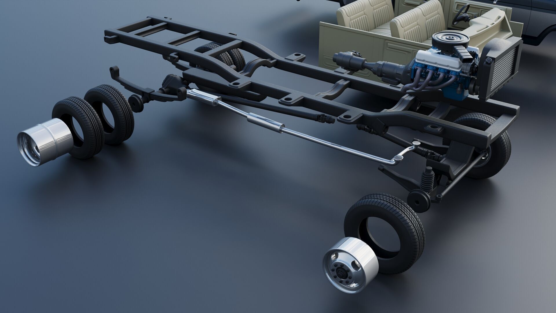 Pickup Truck F-350 Crew Cab 1983 3D print model_31