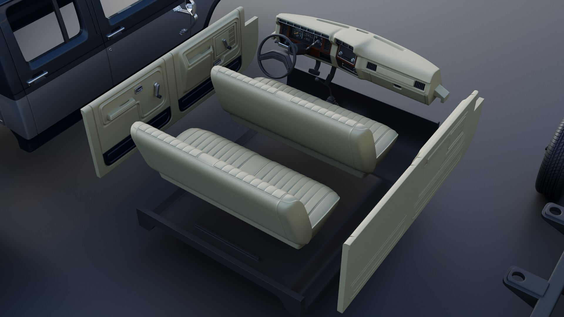 Pickup Truck F-350 Crew Cab 1983 3D print model_28