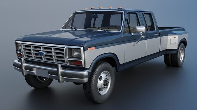 Pickup Truck F-350 Crew Cab 1983 3D print model 4