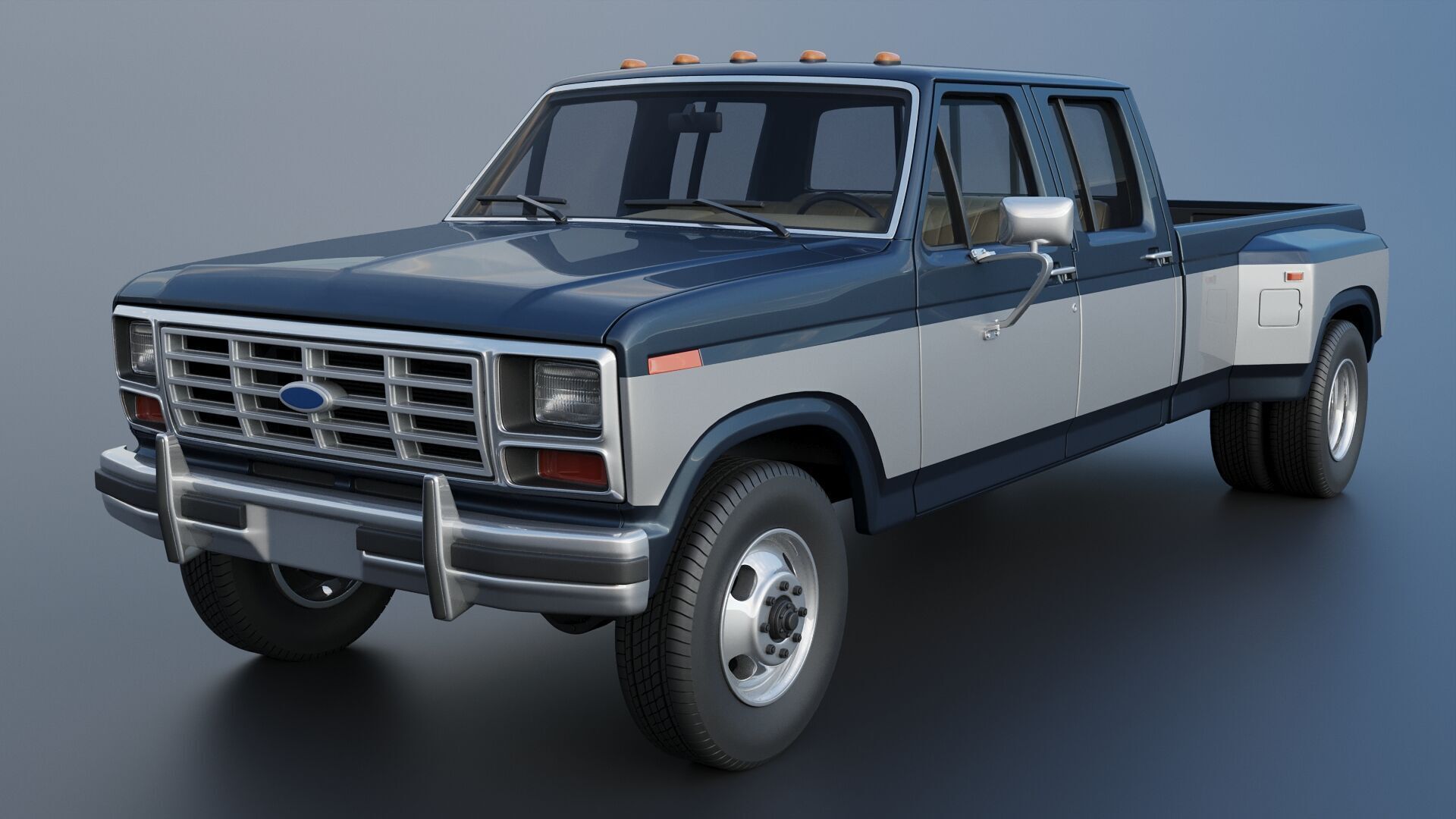 Pickup Truck F-350 Crew Cab 1983 3D print model_3