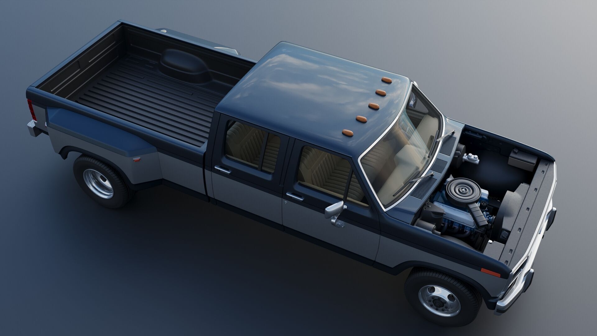 Pickup Truck F-350 Crew Cab 1983 3D print model_15