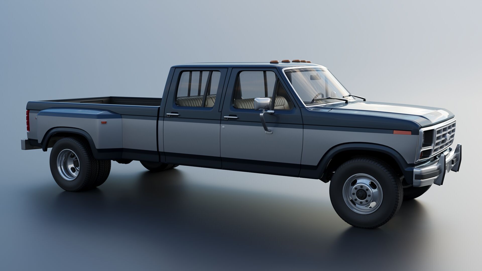 Pickup Truck F-350 Crew Cab 1983 3D print model_9