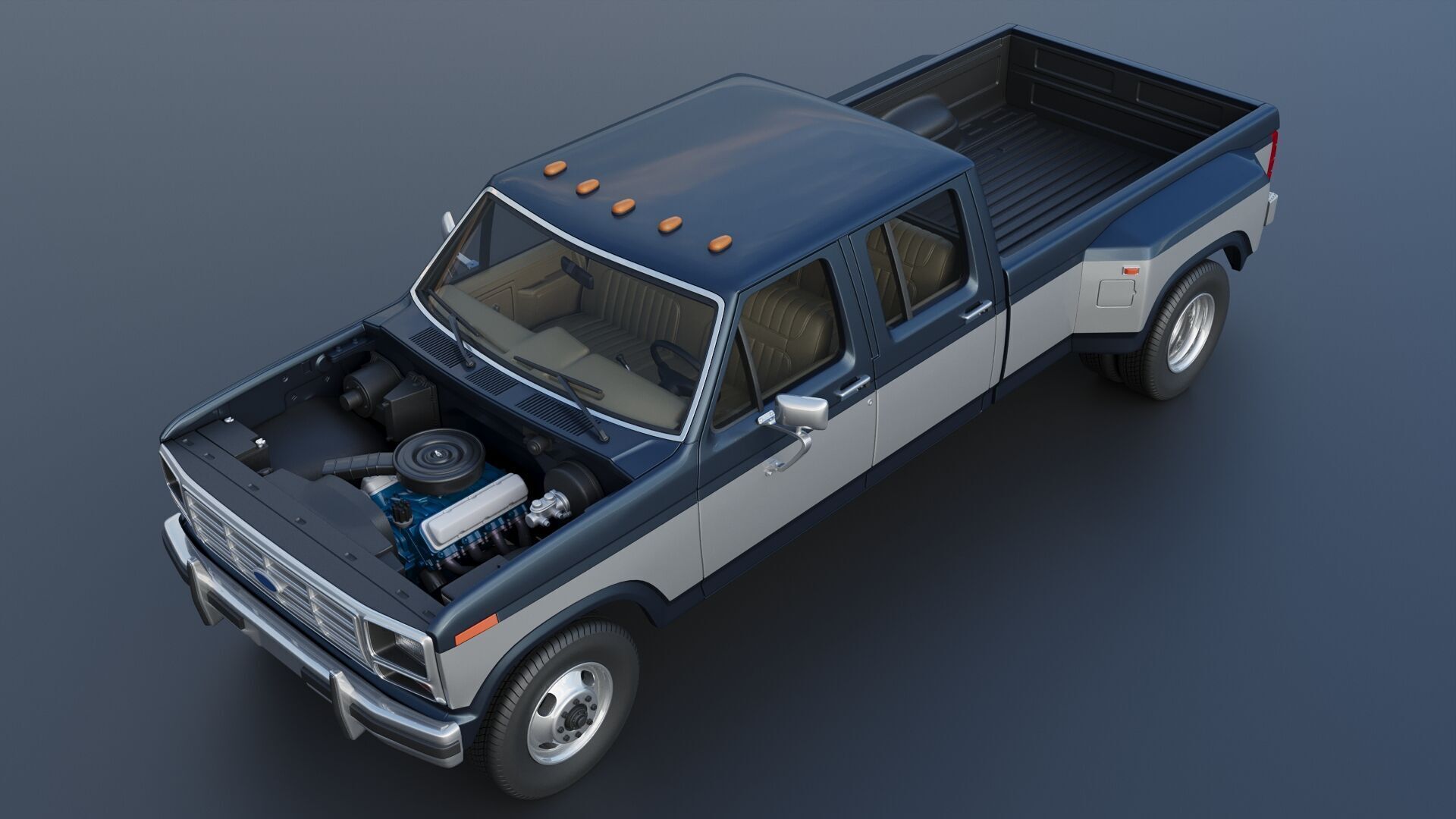 Pickup Truck F-350 Crew Cab 1983 3D print model_14