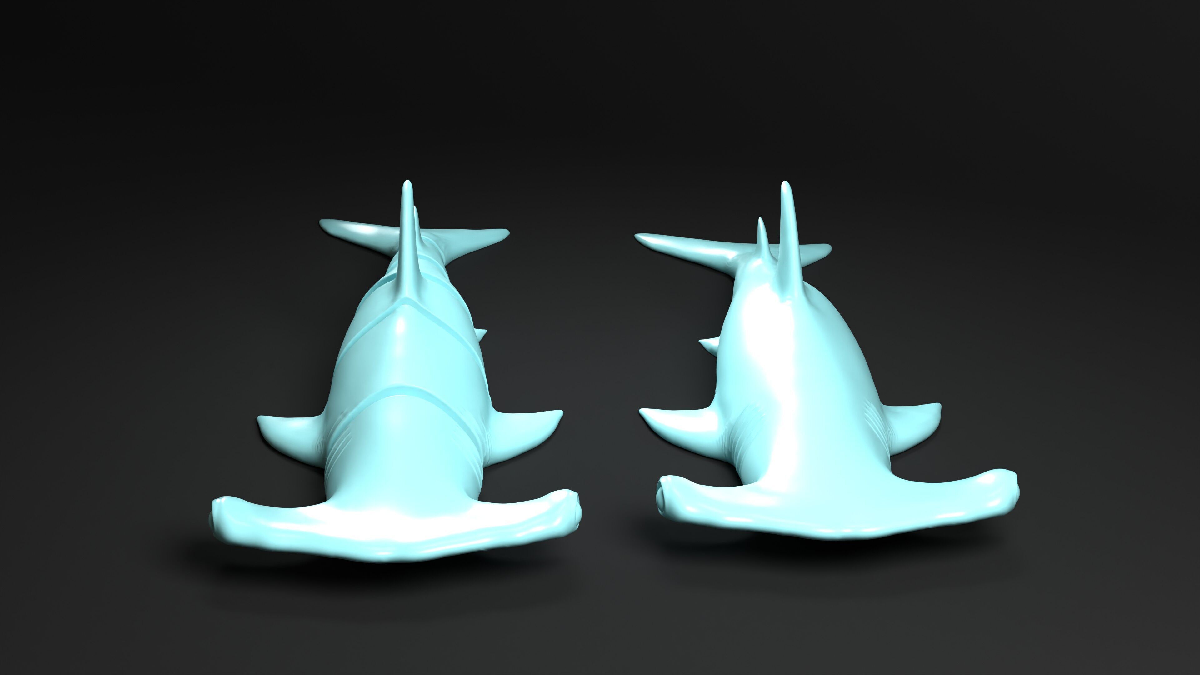 Hammerhead Shark key chain 3D print model_8