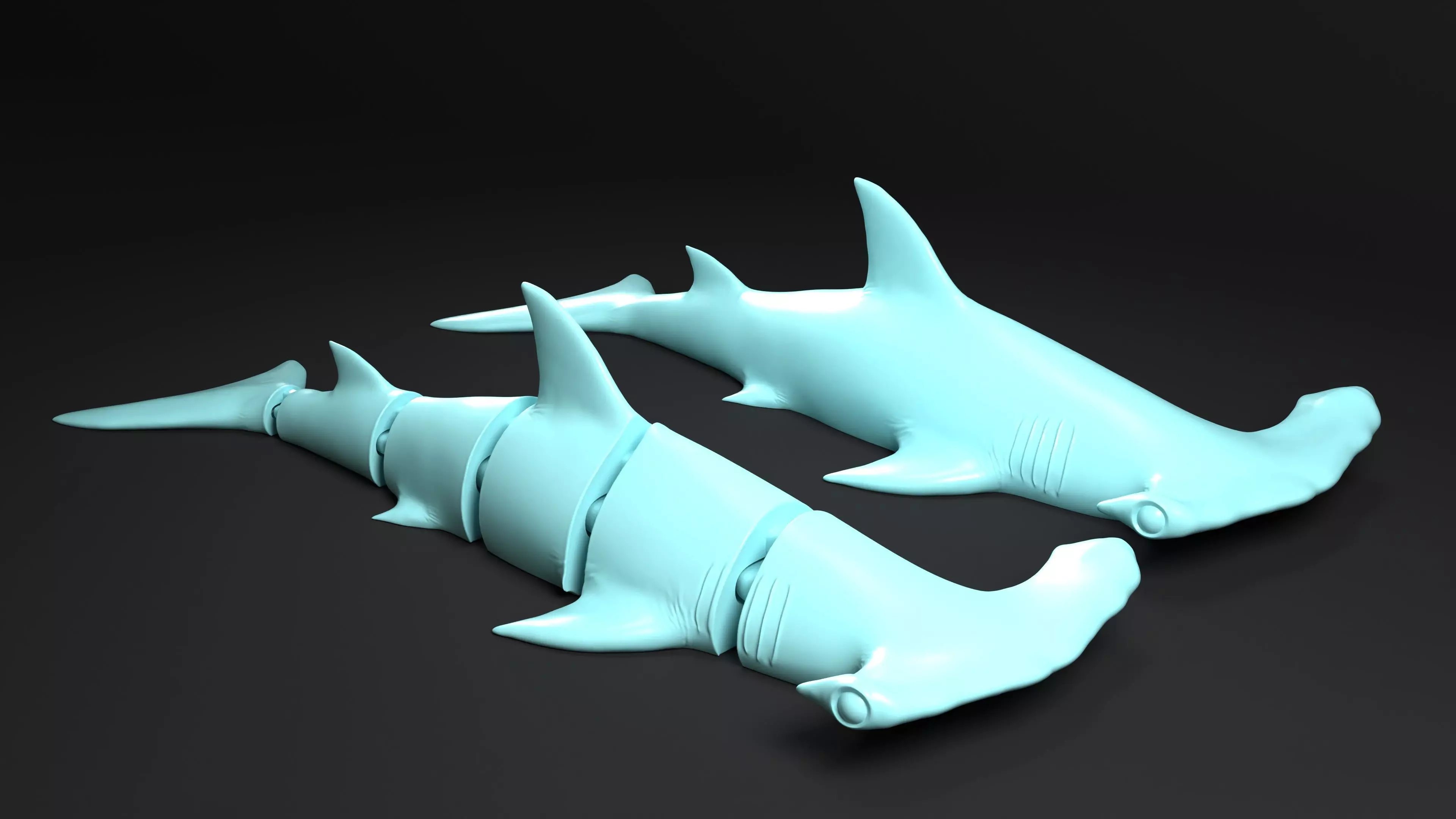 Hammerhead Shark key chain 3D print model_0