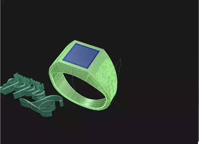  Unique ring with R design engraved