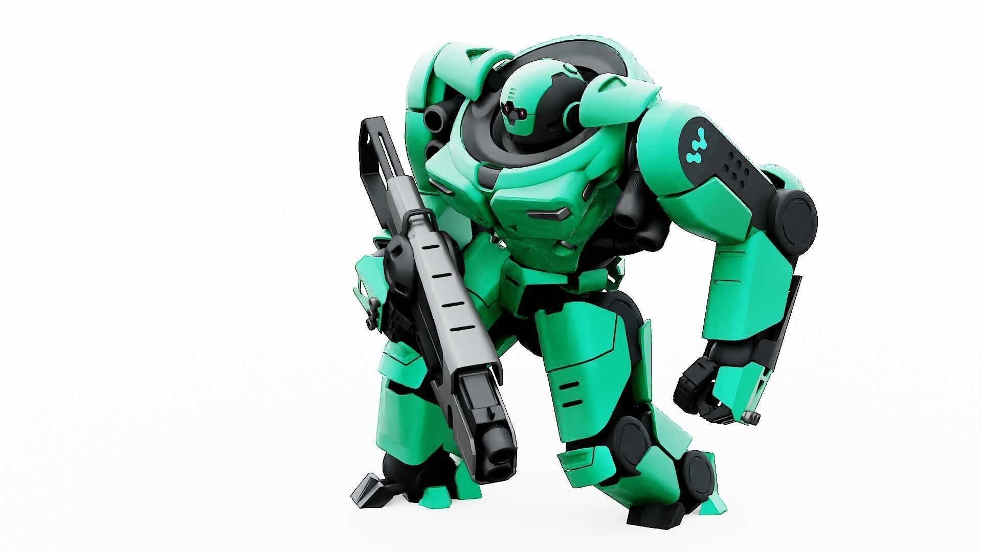 DOOM FIGHTER V-7  Rigged for Unreal Engine - Unity - MIXAMO  3D model_7