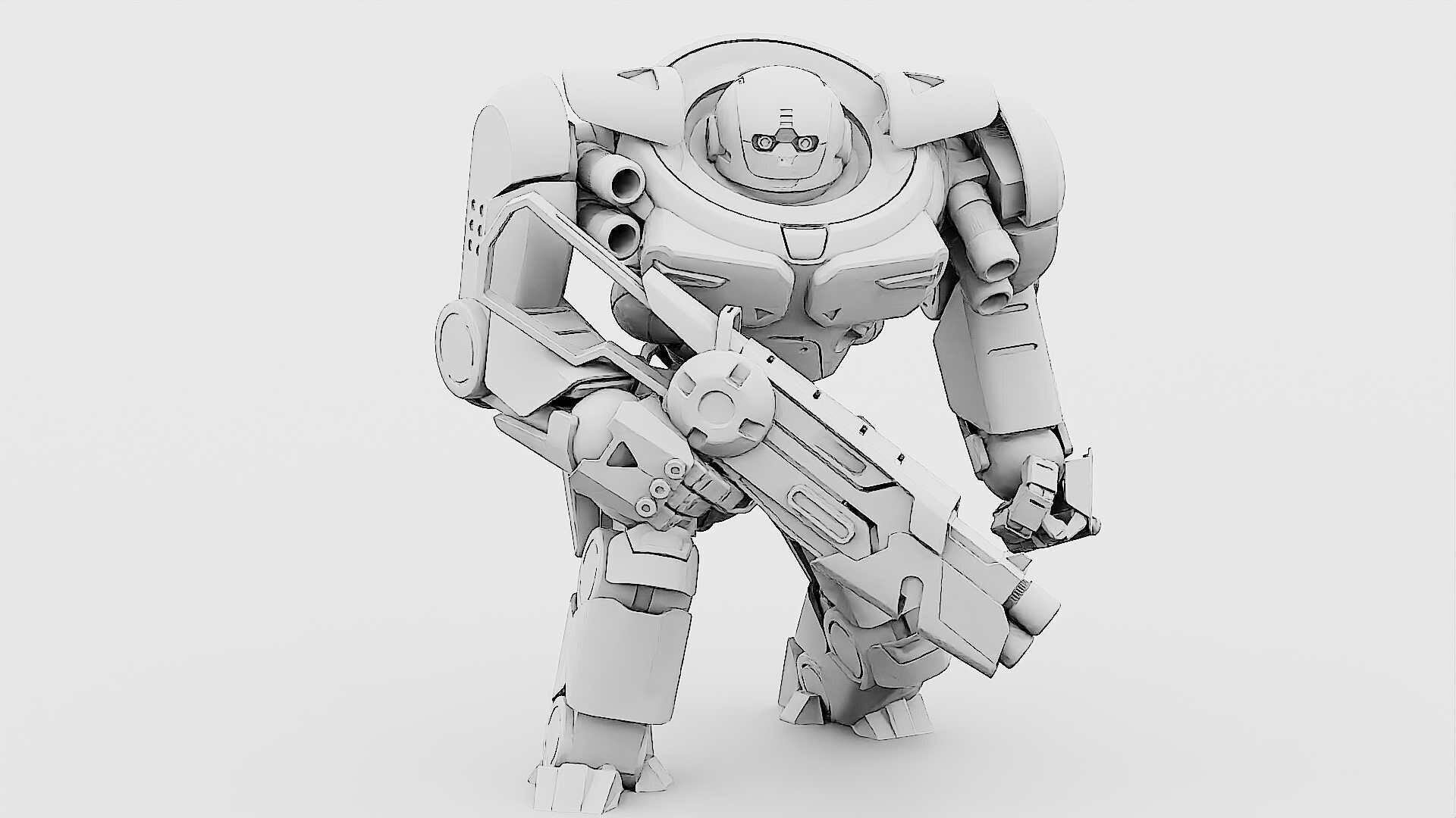 DOOM FIGHTER V-7  Rigged for Unreal Engine - Unity - MIXAMO  3D model_32