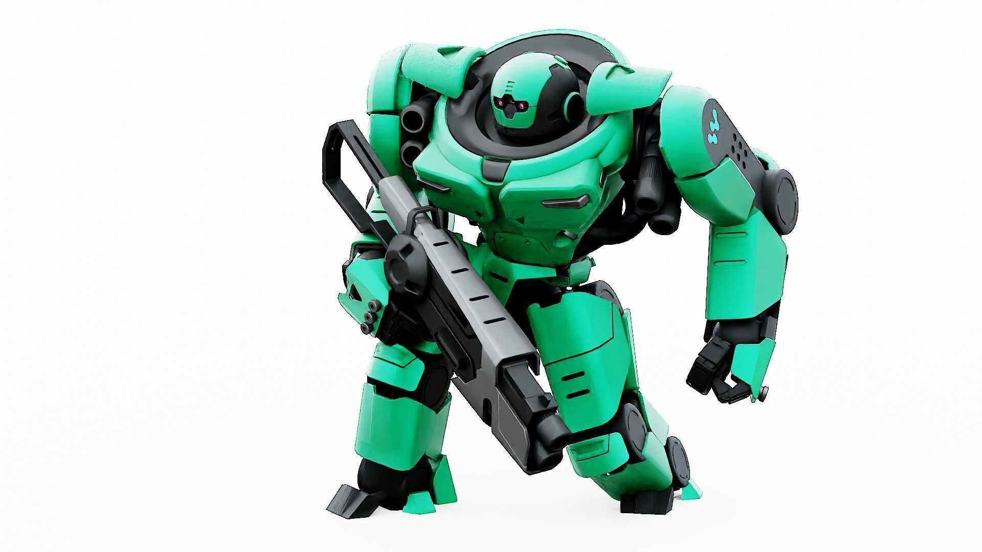 DOOM FIGHTER V-7  Rigged for Unreal Engine - Unity - MIXAMO  3D model_6