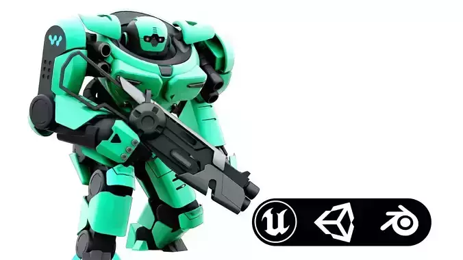 DOOM FIGHTER V-7  Rigged for Unreal Engine - Unity - MIXAMO  3D model