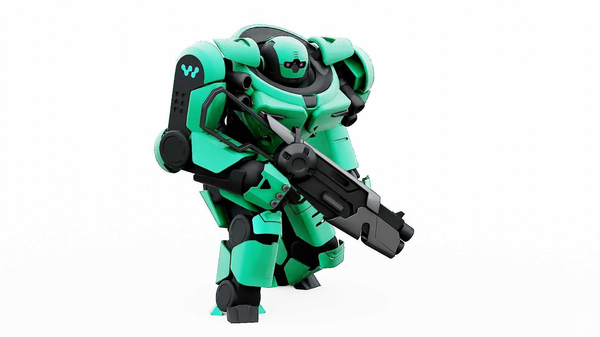 DOOM FIGHTER V-7  Rigged for Unreal Engine - Unity - MIXAMO  3D model_22