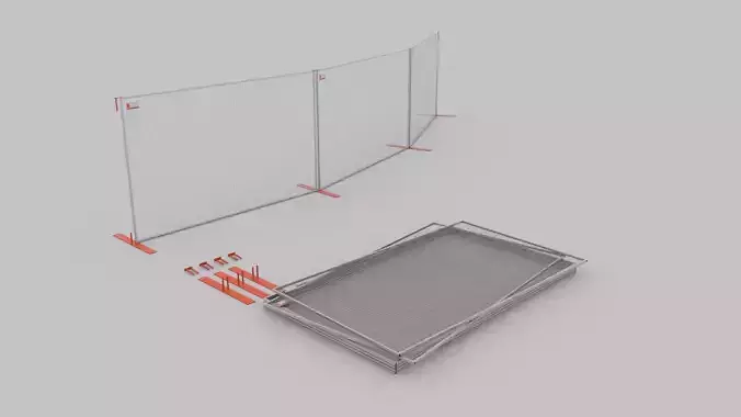 Urban Construction Fencing 3D model