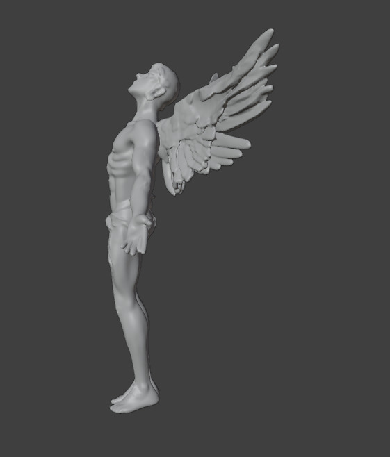 Male Angel Basemesh 3D print model_7
