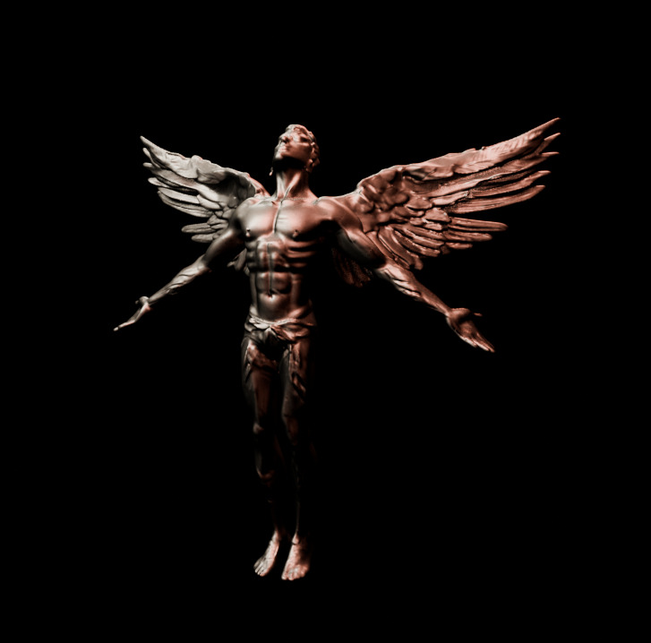 Male Angel Basemesh 3D print model_2