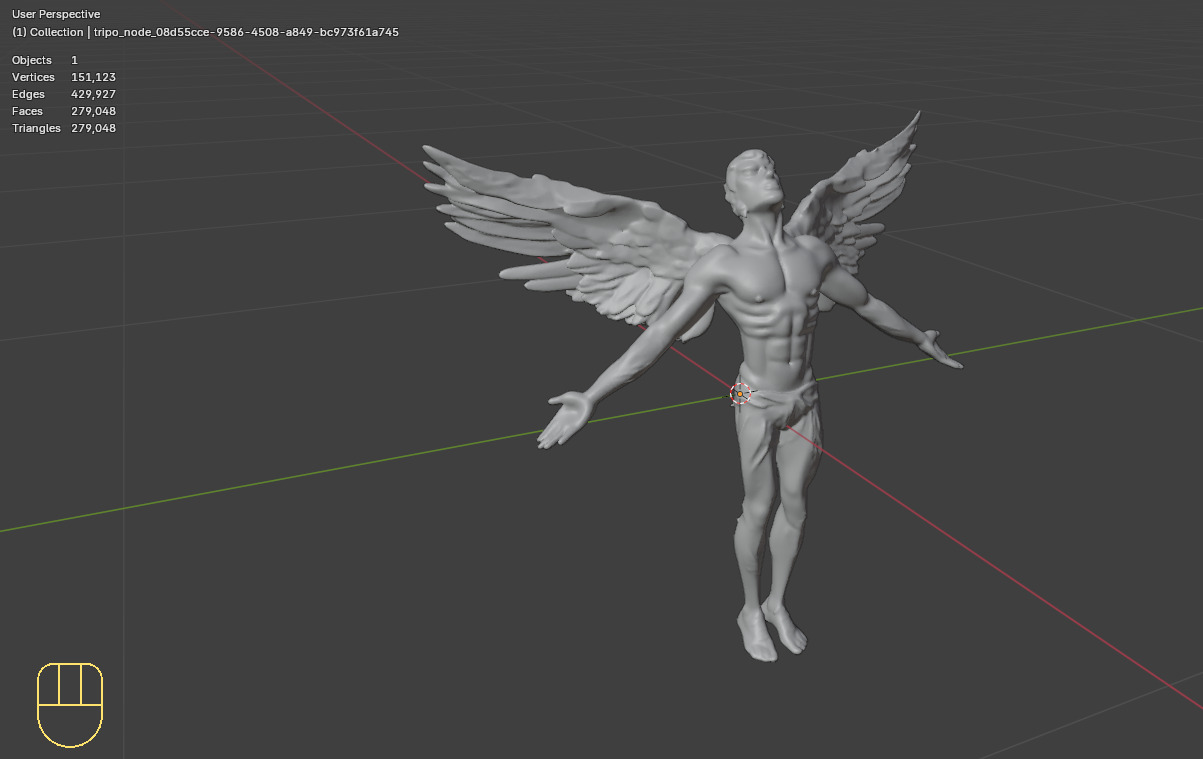 Male Angel Basemesh 3D print model_6