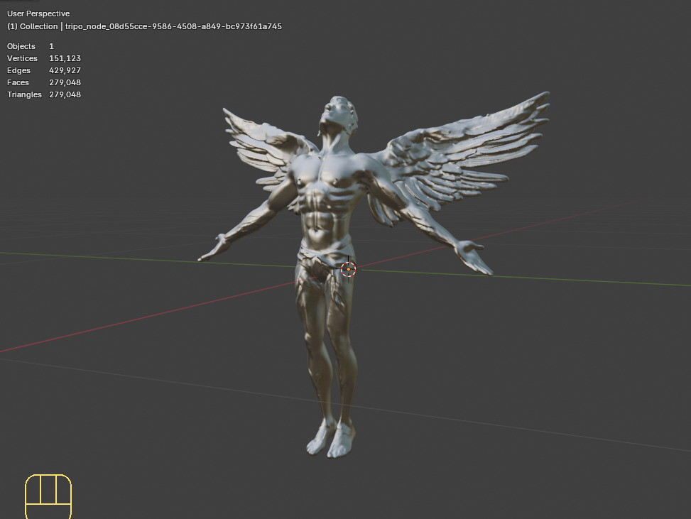Male Angel Basemesh 3D print model_4