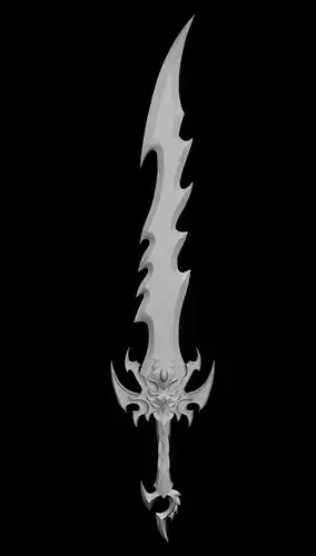 Simple lowpoly fantasy sword modeling