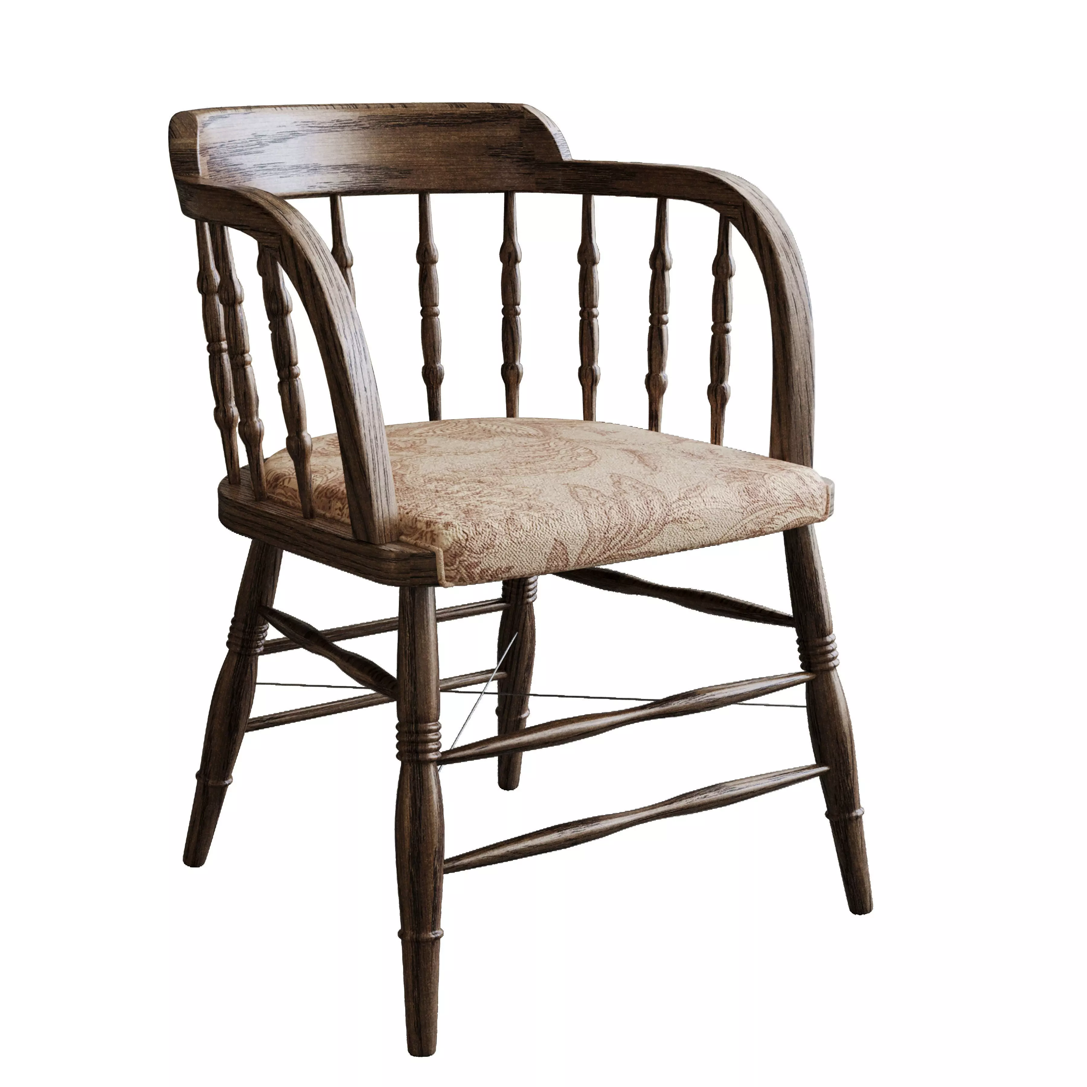 Windsor Chair Low-poly 3D model_3