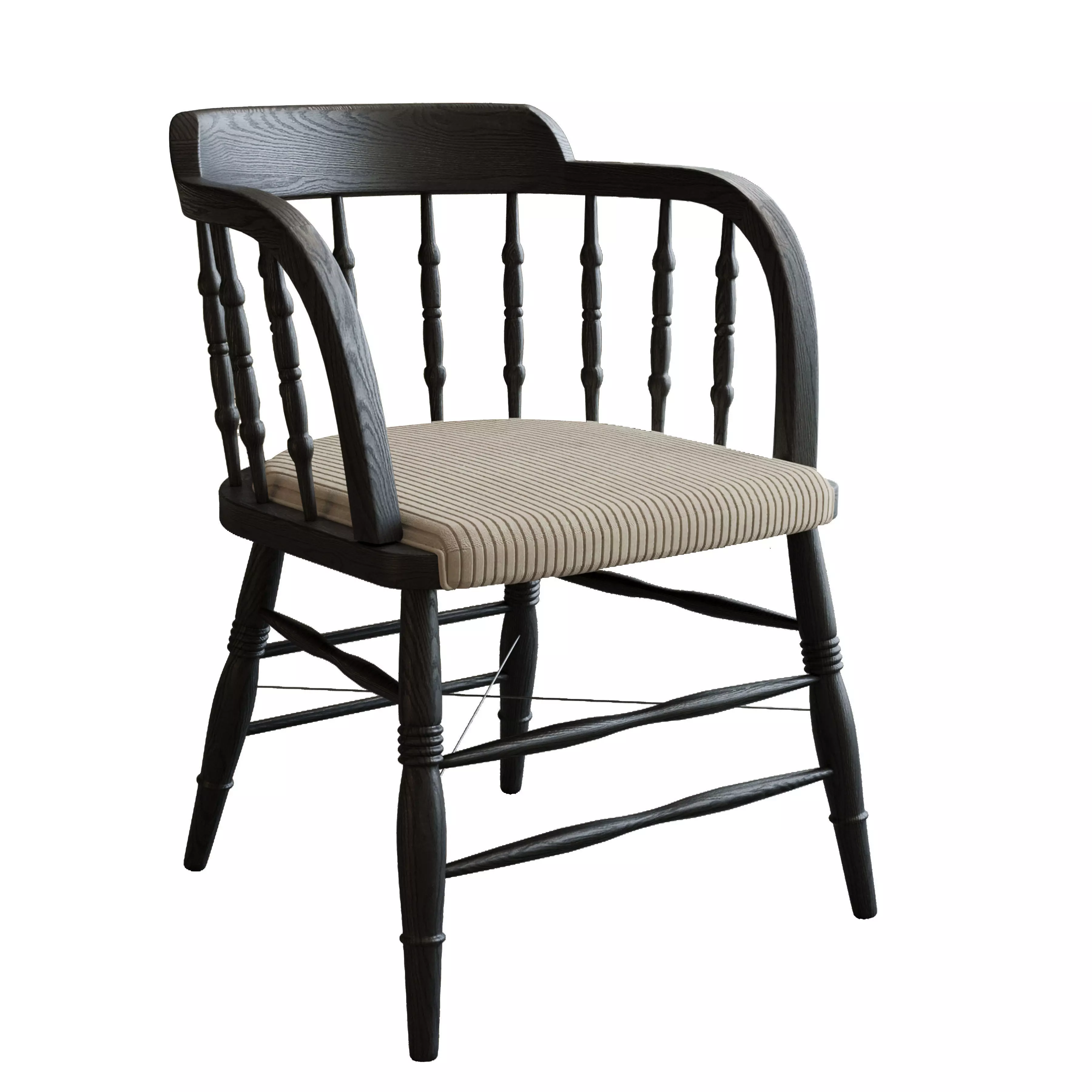 Windsor Chair Low-poly 3D model_4