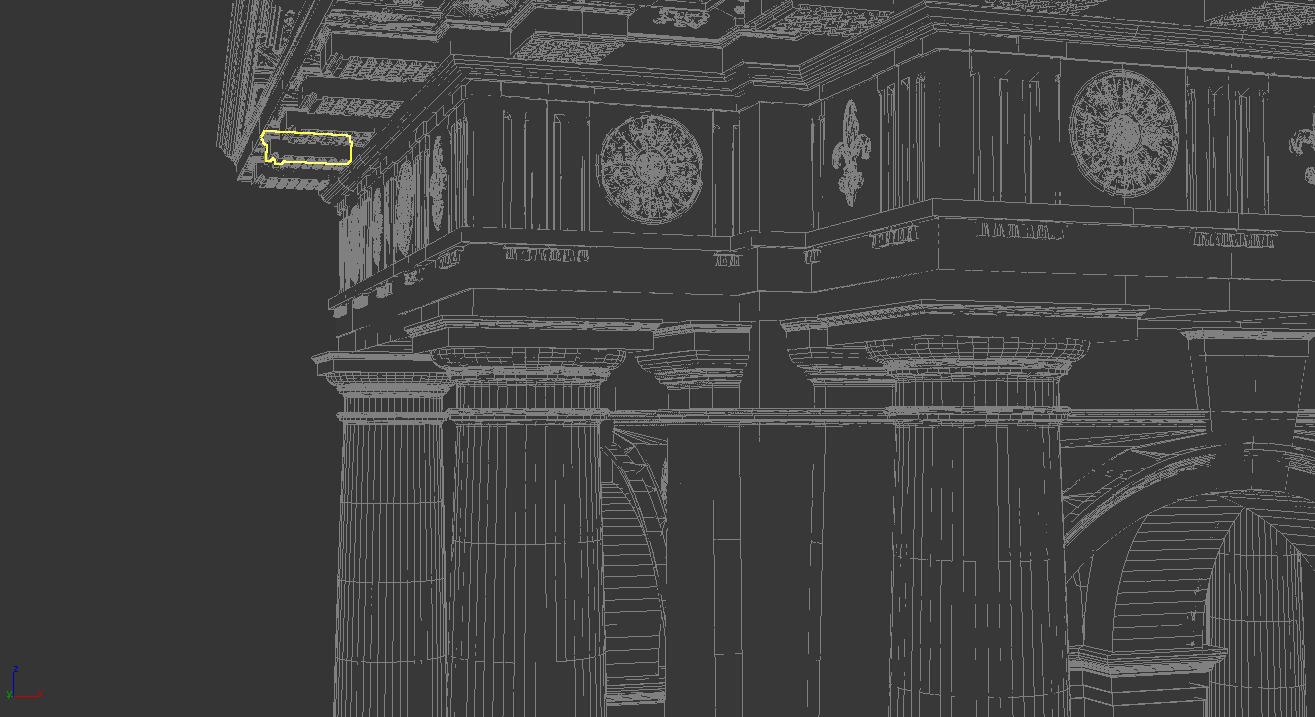 Arched portico in Doric mutulary column order gazebo 3D model_13