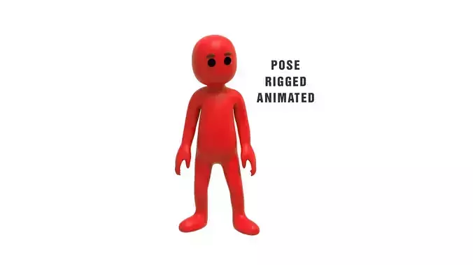 Low Poly Red Guy Rigged Low-poly 3D model