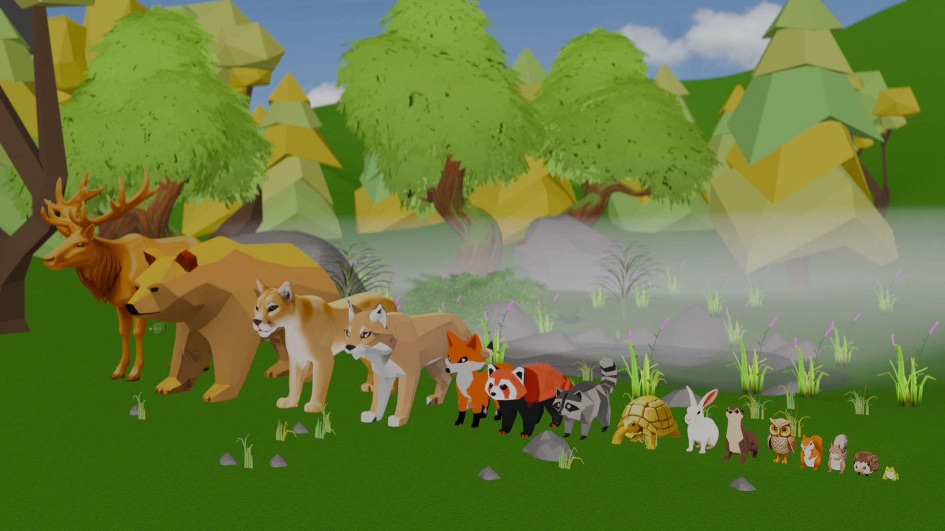 Low Poly Forest Animal Pack  Low-poly 3D model_3